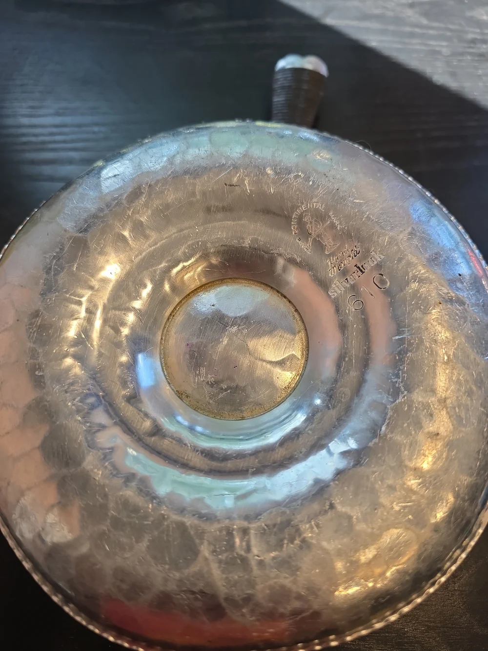 Silver-Tone Decorative Sauce Boat with Matching Underplate